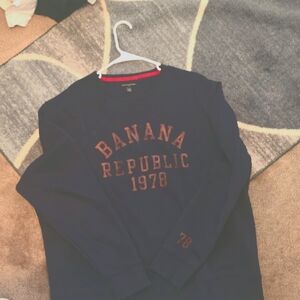 Banana Republic Dark Blue Graphic Sweatshirt